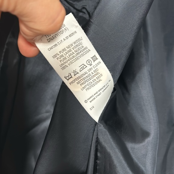 Marks & Spencer Dark Navy 100% Wool Single Breasted Blazer EUR 38 petite fit - Picture 12 of 16